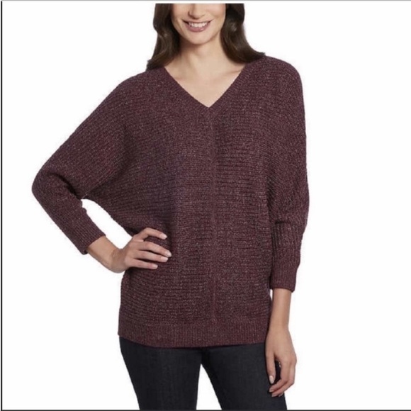 Elllen Tracy oversized sweater Comfy Soft Cozy Size Small 3 / 4 sleeve V neck - Picture 1 of 13